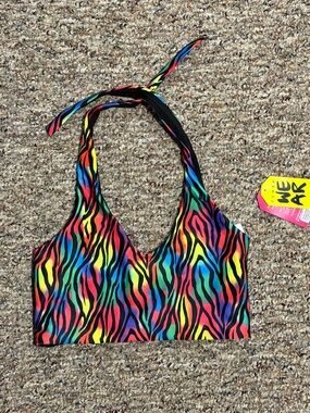 Zumba Funscape Reversible Halter Bra. SIZE LARGE
